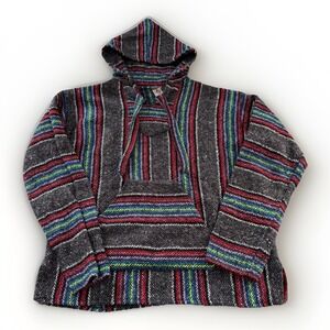 Earthbound Baja Hoodie Men's M Mexican Pullover Multicolor Made in Mexico